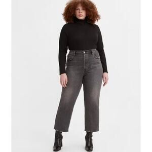 Levi’s 16W Ribcage Ankle Straight Jeans Black / Gray